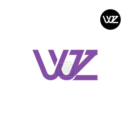 Téléchargez les illustrations : Lettre VVZ ou WZ Monogram Logo Design - en licence libre de droit