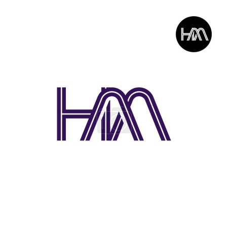 Téléchargez les illustrations : Lettre HAA Monogram Logo Design avec lignes - en licence libre de droit