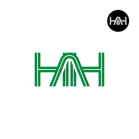 Illustration for Letter HAH Monogram Logo Design with Lines - Royalty Free Image