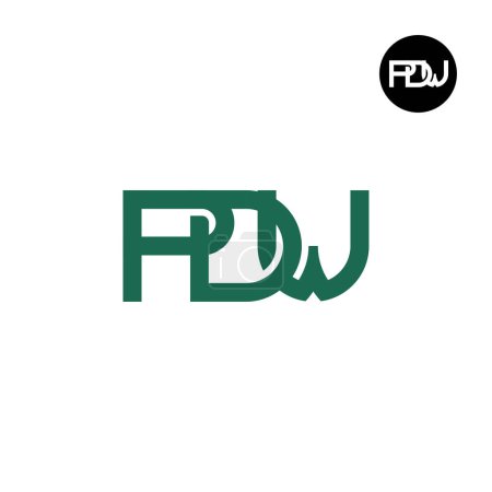 Ilustración de Diseño del logotipo de la letra PDW Monogram - Imagen libre de derechos