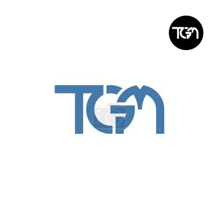 Ilustración de Carta TGM Monograma Logo Diseño - Imagen libre de derechos