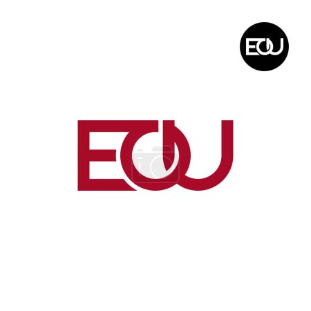 Ilustración de Diseño del logotipo del monograma de la letra EOU - Imagen libre de derechos