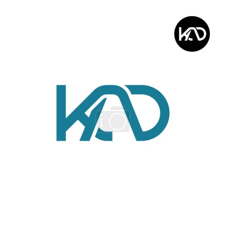Ilustración de Letra KAD Monogram Logo Design - Imagen libre de derechos