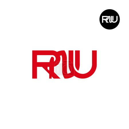 Ilustración de Letra RNU Monograma Logo Design - Imagen libre de derechos