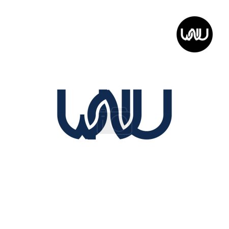 Téléchargez les illustrations : Lettre WNU Monogram Logo Design - en licence libre de droit