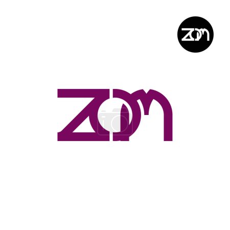 Ilustración de Carta Diseño del logotipo del monograma ZOM - Imagen libre de derechos