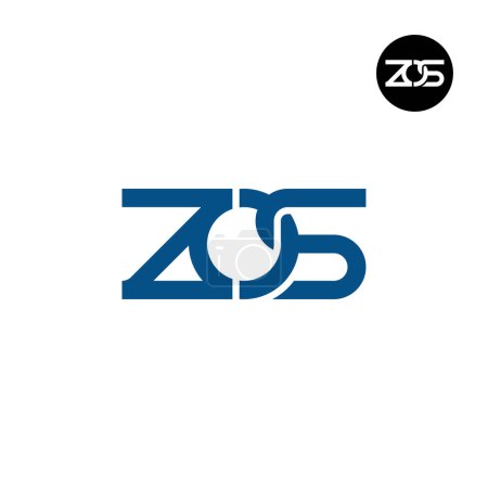 Ilustración de Letra ZOS Monograma Logo Design - Imagen libre de derechos