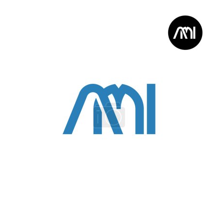 Téléchargez les illustrations : Lettre AMI Monogram Logo Design - en licence libre de droit