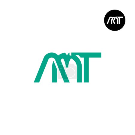 Ilustración de Letra Diseño de Logo AMT Monogram - Imagen libre de derechos