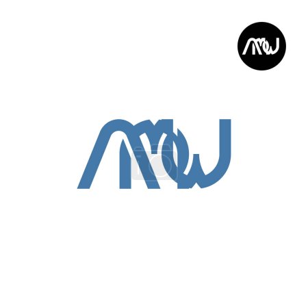Ilustración de Letra Diseño de Logo AMW Monogram - Imagen libre de derechos
