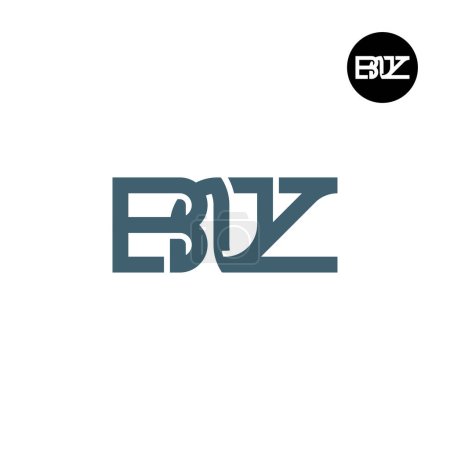 Ilustración de Letra BNZ Monograma Diseño de Logo - Imagen libre de derechos