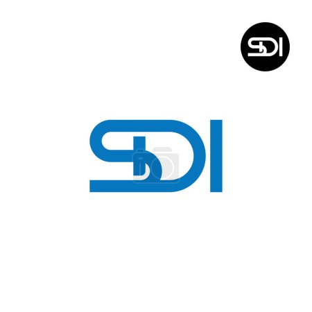 Ilustración de Carta Diseño de Logo de Monograma SDI - Imagen libre de derechos