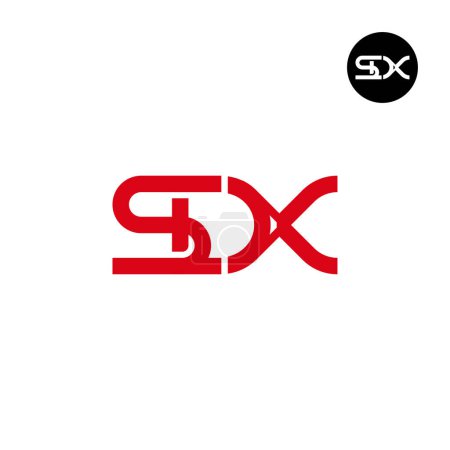Illustration for Letter SDX Monogram Logo Design - Royalty Free Image