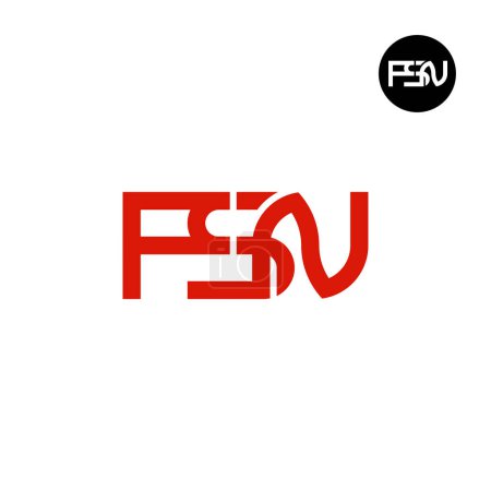 Ilustración de Letter FSN Monogram Logo Design - Imagen libre de derechos