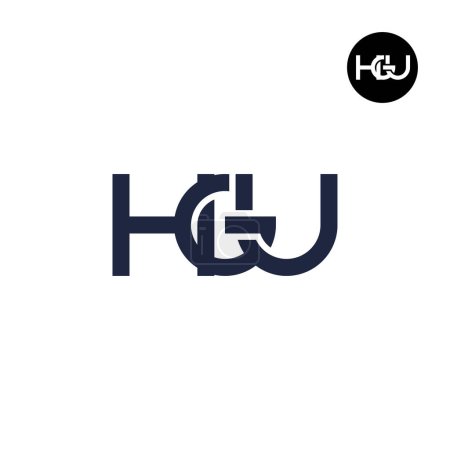 Ilustración de Letter HGU Monogram Logo Design - Imagen libre de derechos