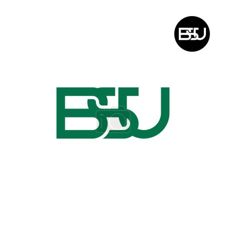 Illustration for Letter BSU Monogram Logo Design - Royalty Free Image