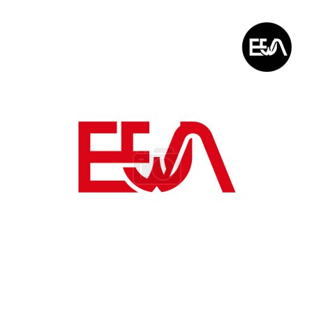 Illustration for Letter EWA Monogram Logo Design - Royalty Free Image
