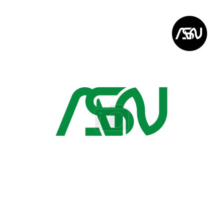 Illustration for Letter ASN Monogram Logo Design - Royalty Free Image