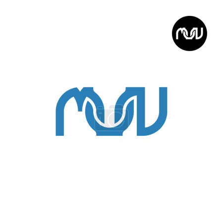 Ilustración de Carta Diseño del logotipo del monograma MUN - Imagen libre de derechos