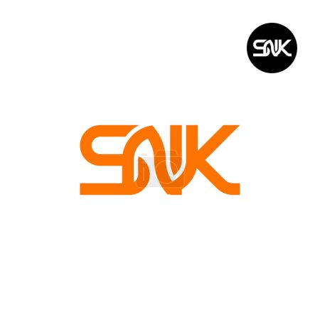 Ilustración de Carta SNK Monograma Logo Diseño - Imagen libre de derechos