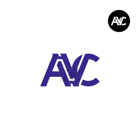 Téléchargez les illustrations : Conception unique de logo de monogramme AVC - en licence libre de droit