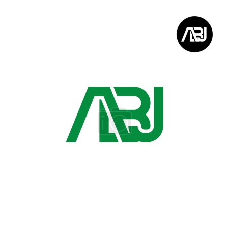 Ilustración de Letra ABJ Monograma Logo Design - Imagen libre de derechos
