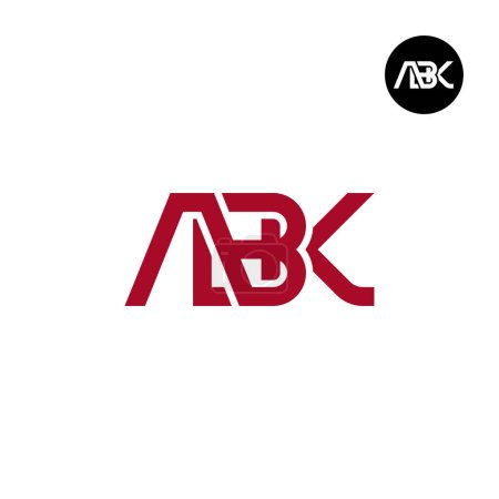 Buchstabe ABK Monogramm Logo Design