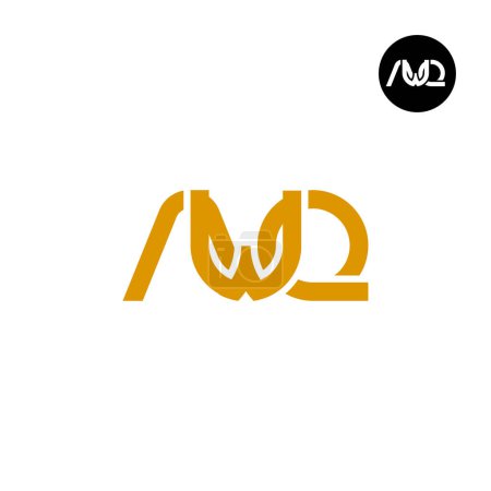 Ilustración de Letra AWQ Monograma Logo Design - Imagen libre de derechos
