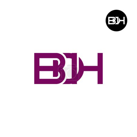 Ilustración de Letra BDH Monograma Diseño de Logo - Imagen libre de derechos