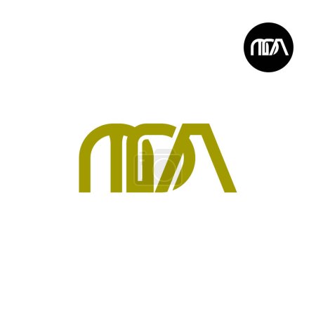 Illustration for Letter MDA Monogram Logo Design - Royalty Free Image