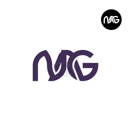 Ilustración de Carta NAG Monograma Logo Diseño - Imagen libre de derechos