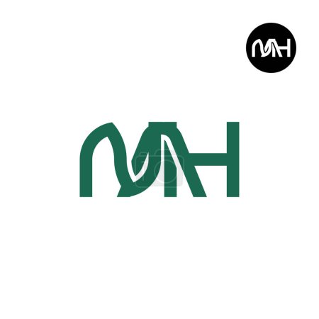Ilustración de Carta NAH monograma logotipo de diseño - Imagen libre de derechos