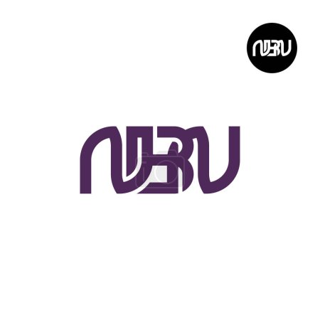 Ilustración de Carta NBN monograma logotipo de diseño - Imagen libre de derechos