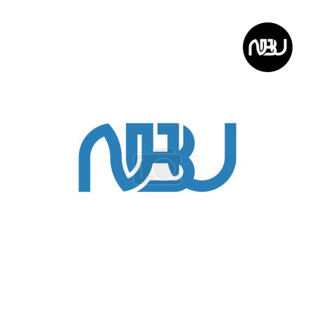 Ilustración de Letra NBU Monograma Logo Design - Imagen libre de derechos
