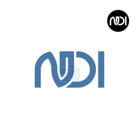 Ilustración de Carta NDI Monograma Logo Diseño - Imagen libre de derechos