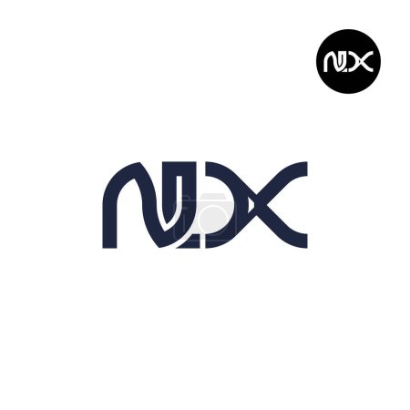 Ilustración de Diseño del logotipo del monograma de la letra NDX - Imagen libre de derechos