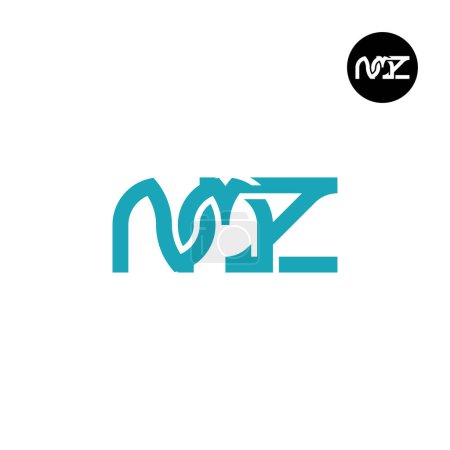 Ilustración de Letra NMZ Monograma Logo Design - Imagen libre de derechos