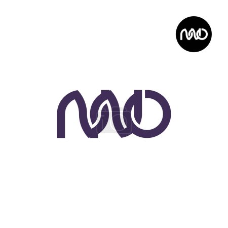 Ilustración de Carta NNO Monograma Diseño de Logo - Imagen libre de derechos