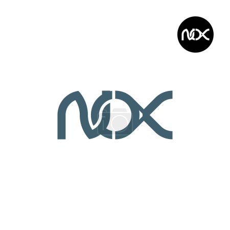 Illustration for Letter NOX Monogram Logo Design - Royalty Free Image