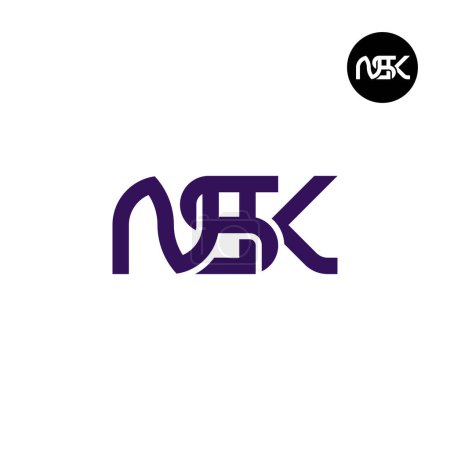 Téléchargez les illustrations : Lettre NSK Monogram Logo Design - en licence libre de droit