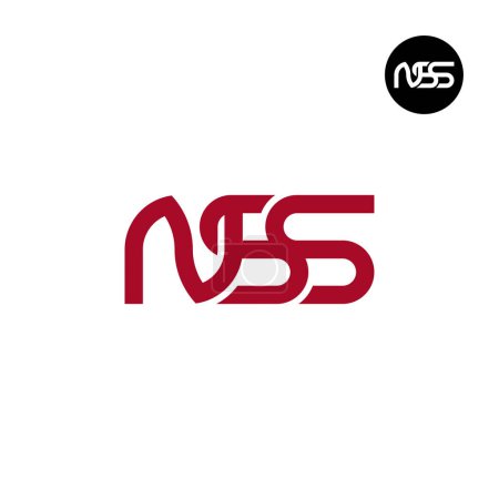 Ilustración de Carta NSS Monograma Logo Diseño - Imagen libre de derechos