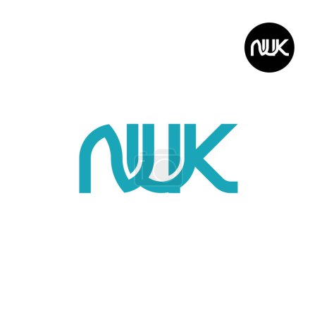 Ilustración de Carta NUK monograma logotipo de diseño - Imagen libre de derechos
