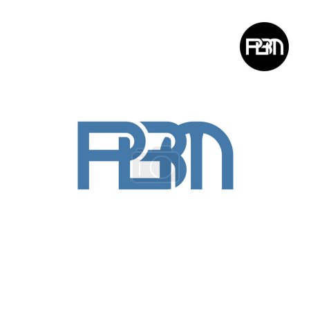 Ilustración de Diseño del logotipo del monograma de la letra PBM - Imagen libre de derechos