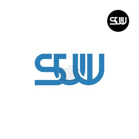 Ilustración de Letra SUW Monograma Logo Design - Imagen libre de derechos