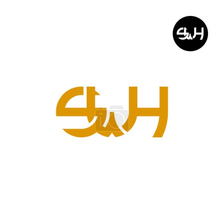 Ilustración de Carta Diseño de logotipo de monograma SWH - Imagen libre de derechos