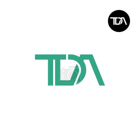 Ilustración de Carta TDA Monograma Logo Diseño - Imagen libre de derechos