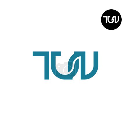 Ilustración de Carta Diseño de Logo Monograma TUN - Imagen libre de derechos