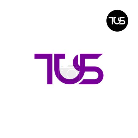 Ilustración de Carta TUS Monograma Diseño de Logo - Imagen libre de derechos
