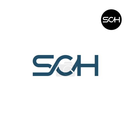 Buchstabe SCH Monogramm Logo Design