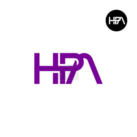 Ilustración de Diseño de monograma de letra de logotipo HPA - Imagen libre de derechos